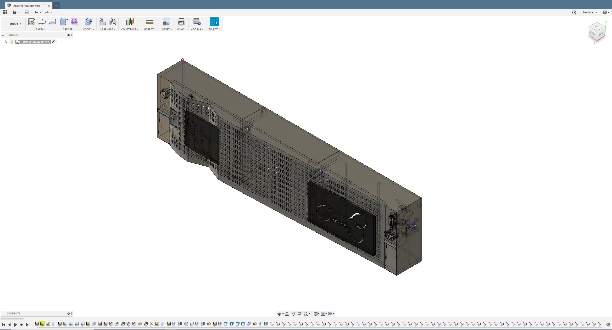 Cad designs for the faceplate